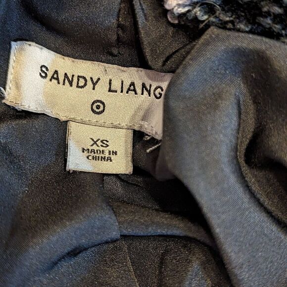 Sandy Liang Black Floral Fleece Fuzzy Pullover - Picture 6 of 7